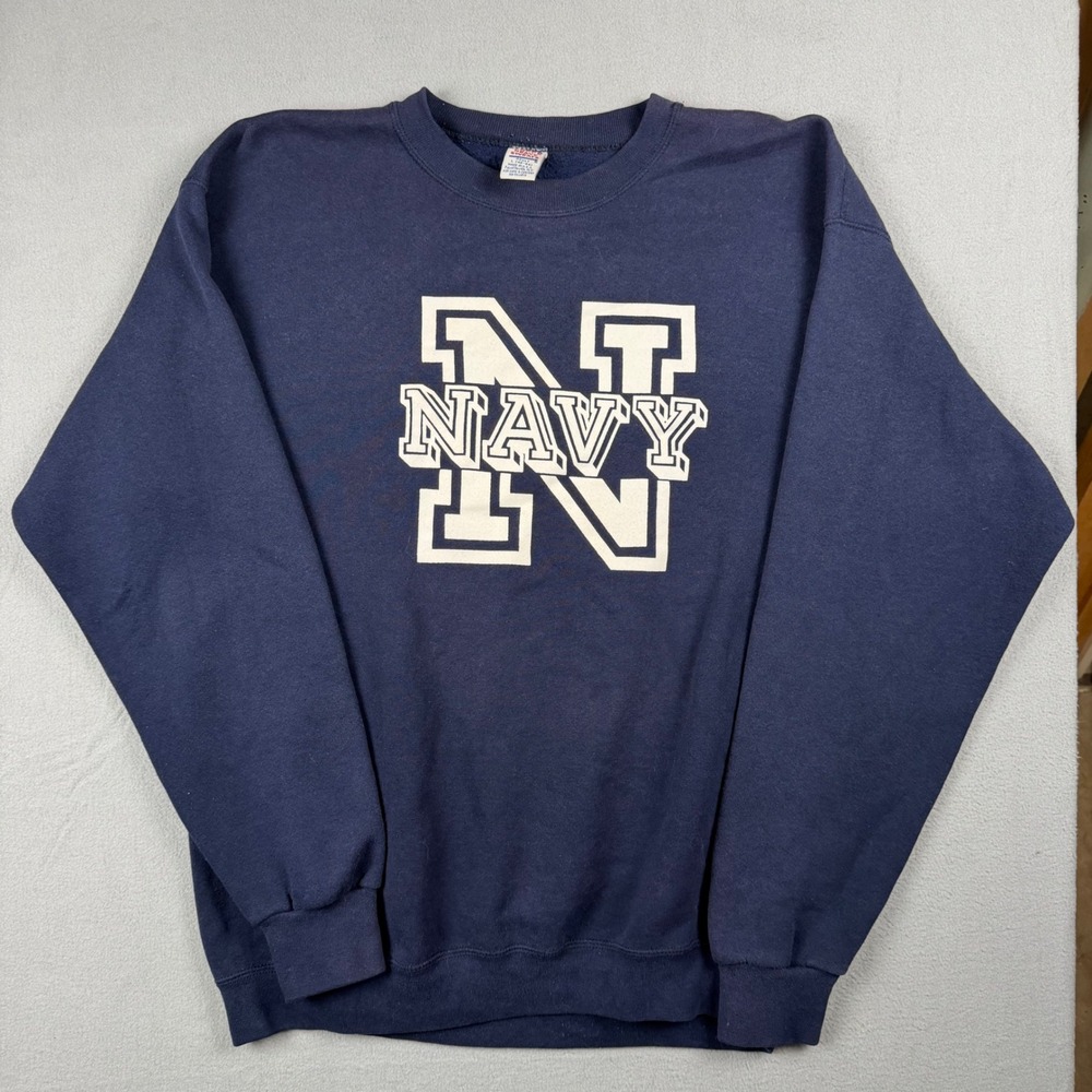 Vintage Soffe Heavy Sweats Navy Sweatshirt Mens Large US Naval Academy USA Made